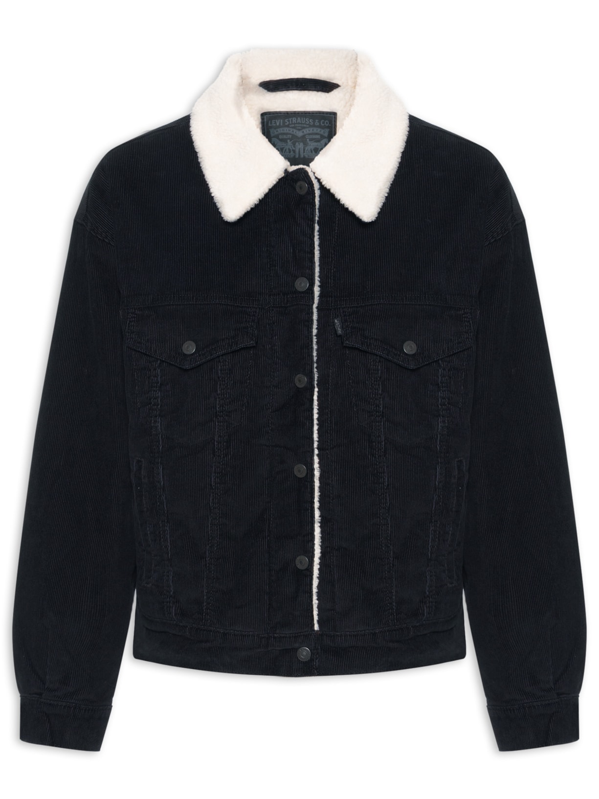 Jaqueta Feminina 90'S Sherpa Trucker - Preto