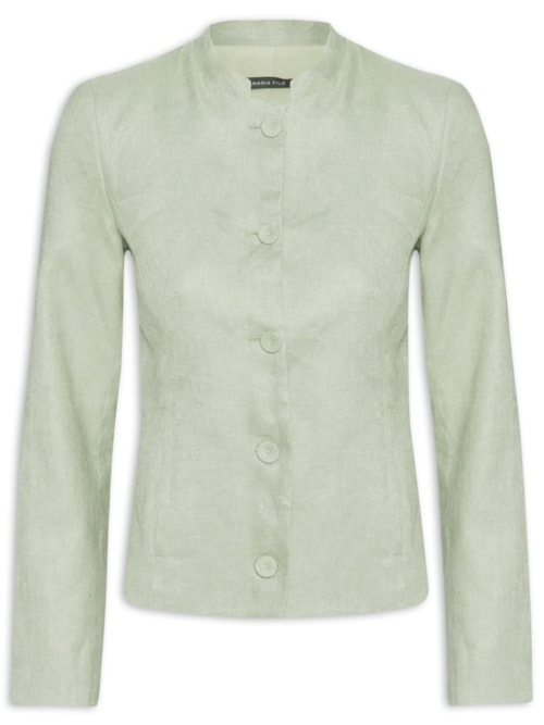 Jaqueta Feminina Alfaiataria Linho - Verde