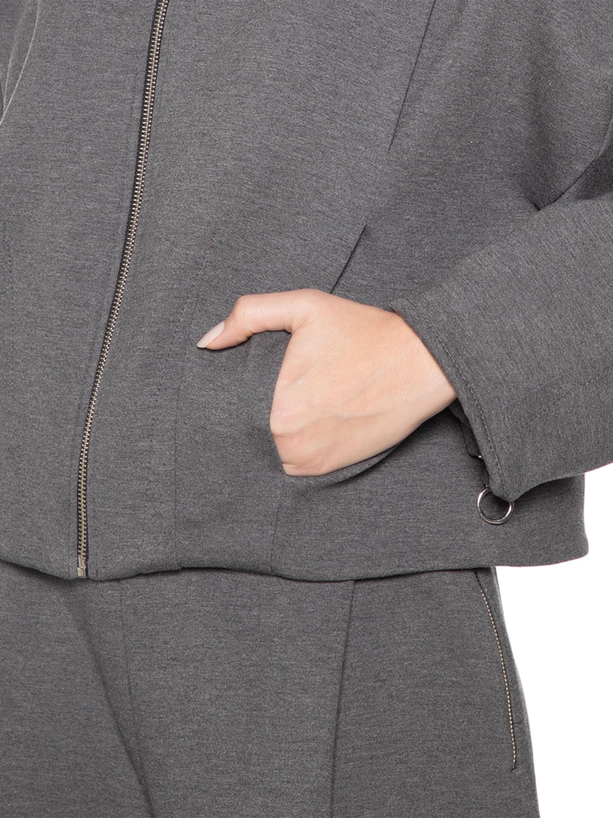 Jaqueta Feminina Alfaiataria Span Light Ivy Cinza Nk