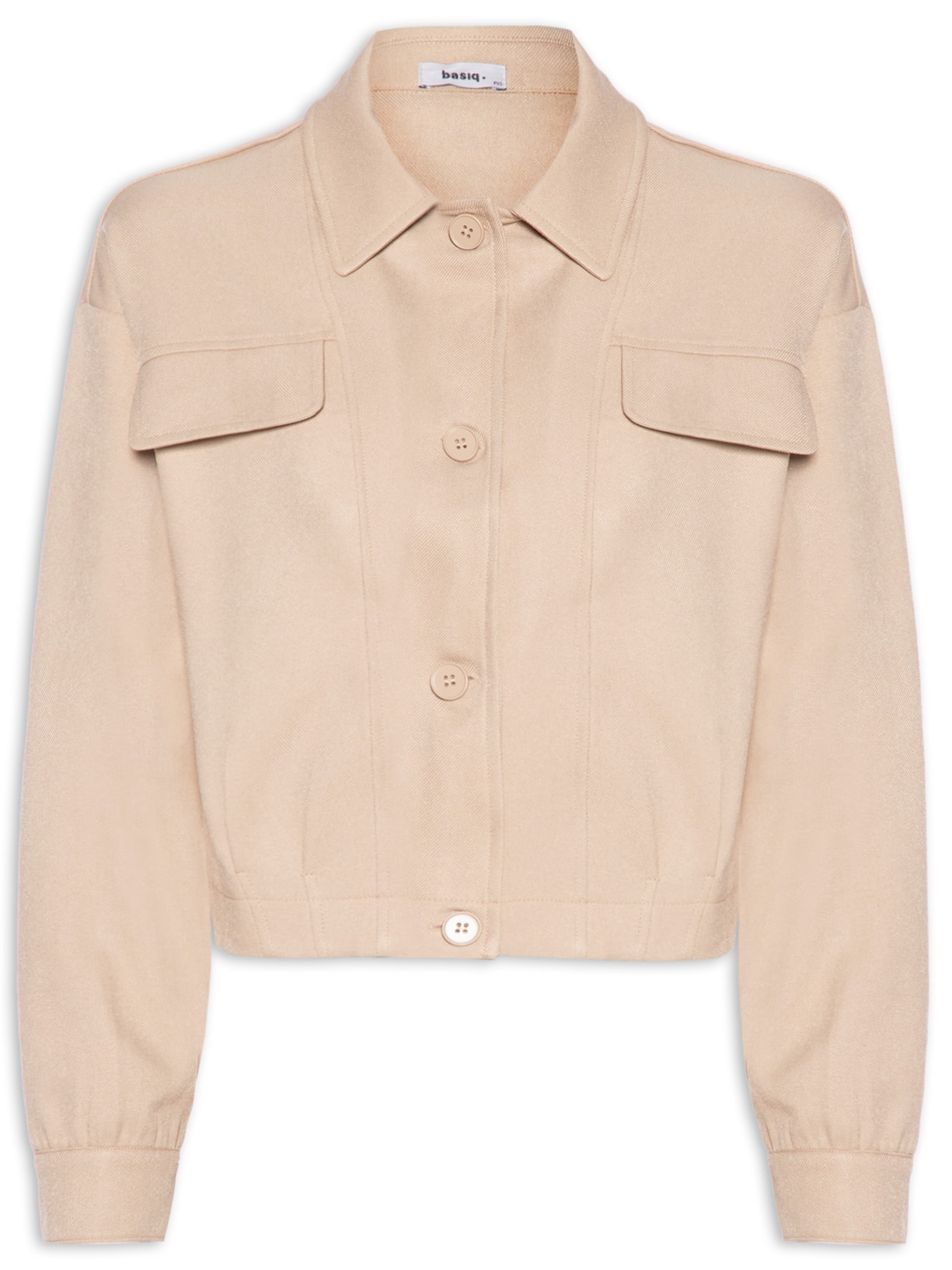 Jaqueta Feminina Básica De Botão - Bege