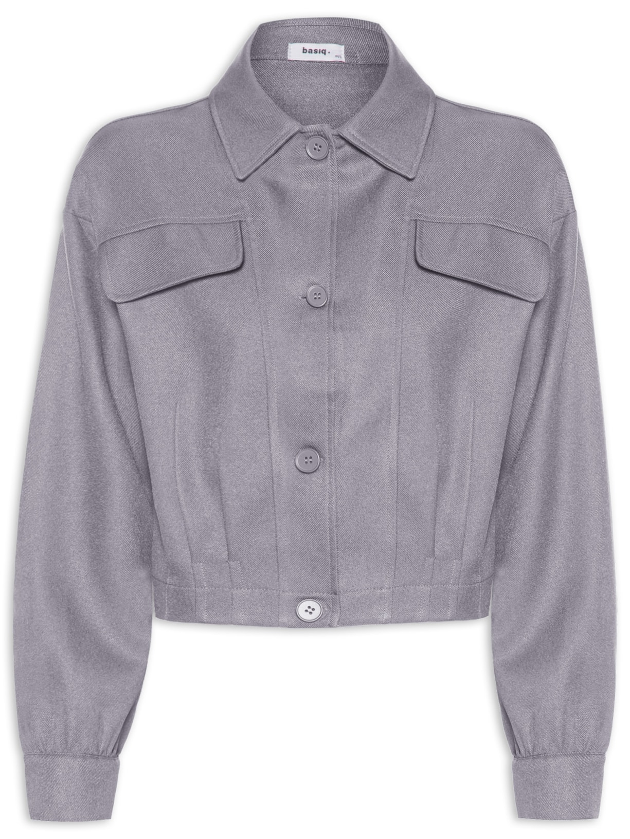 Jaqueta Feminina Básica De Botão - Cinza