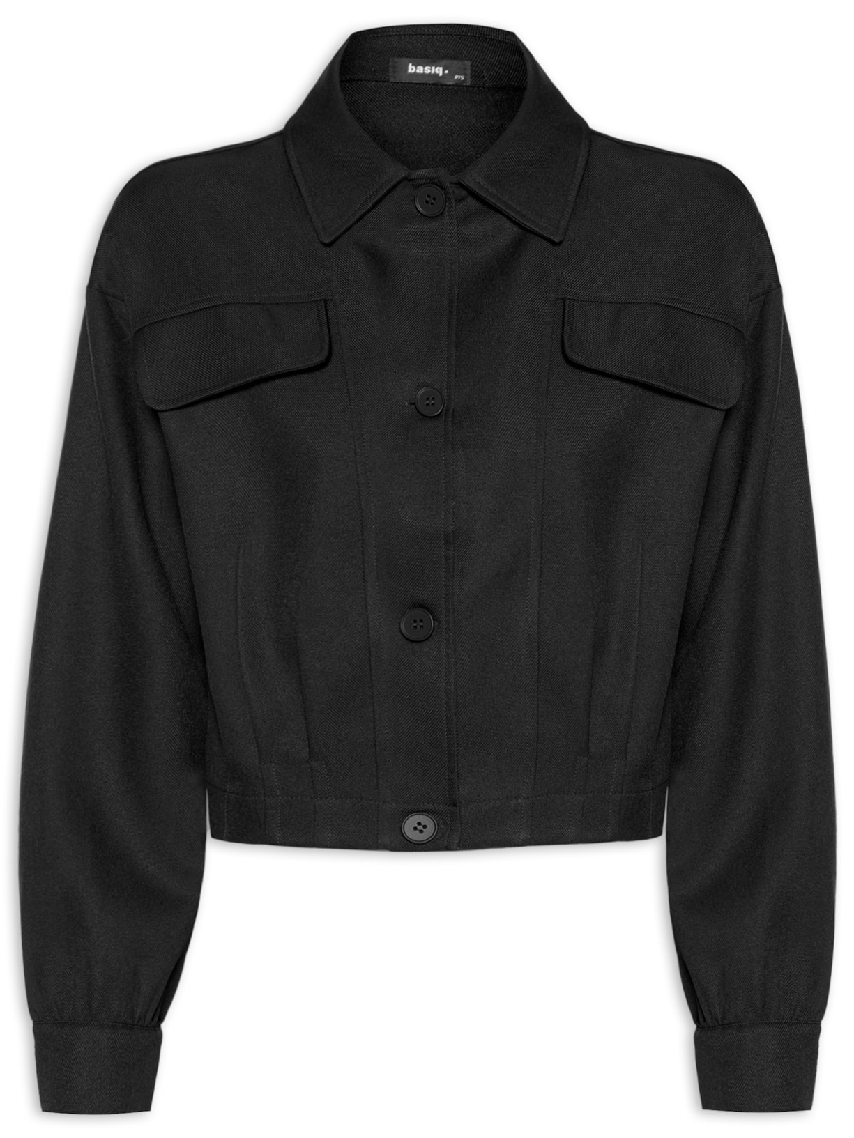 Jaqueta Feminina Básica De Botão - Preto