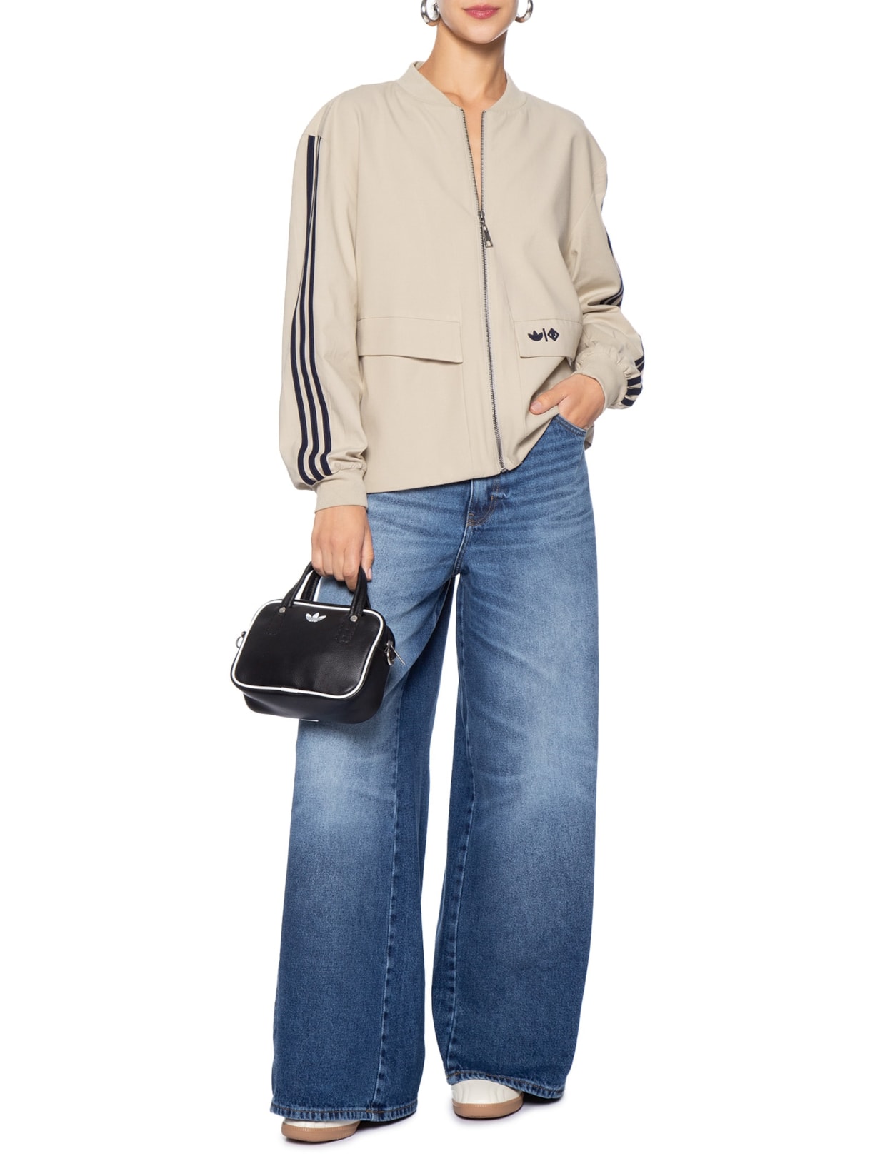 Jaqueta Feminina Bege Forum + Adidas