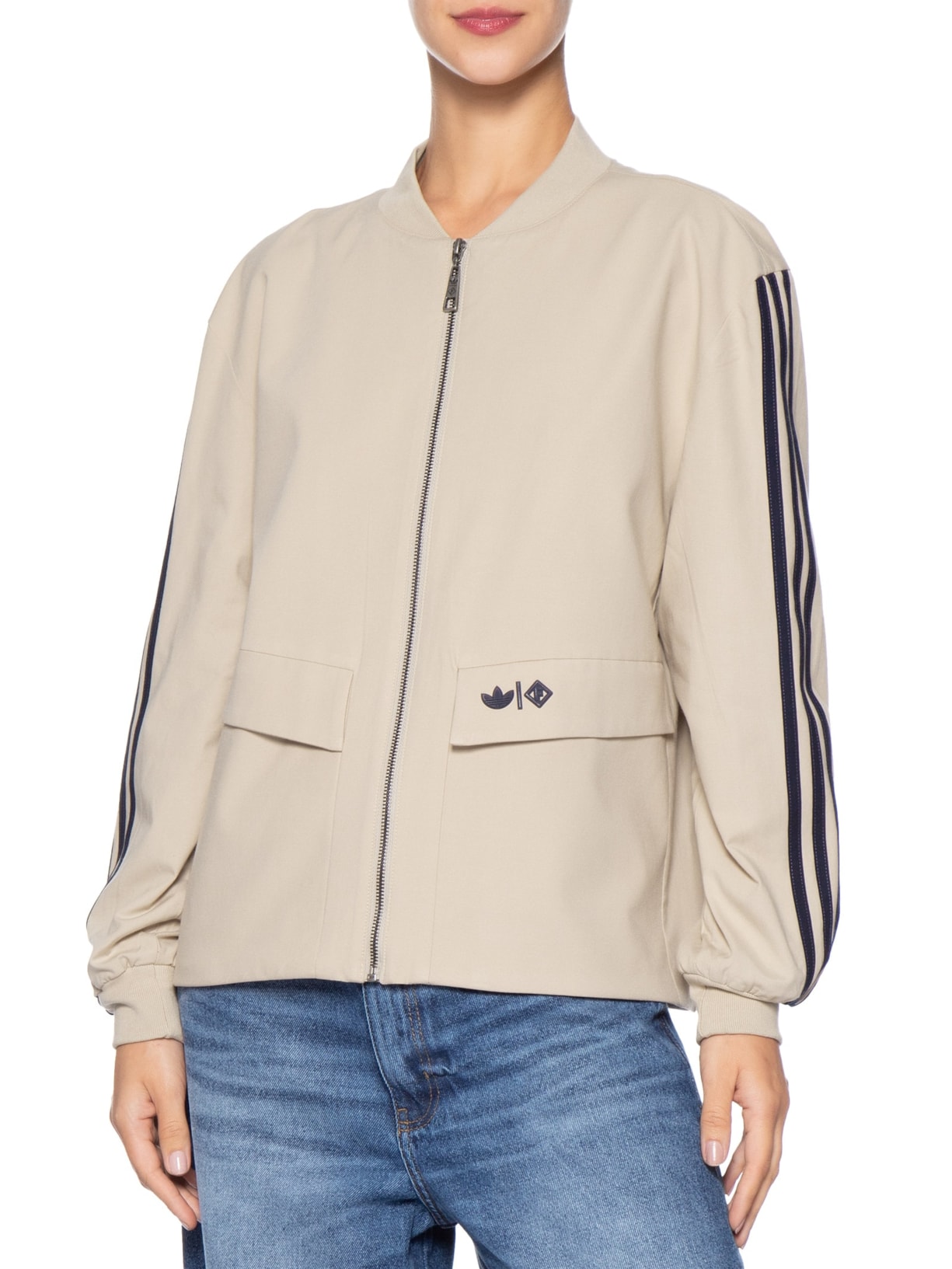 Jaqueta Feminina Bege Forum + Adidas