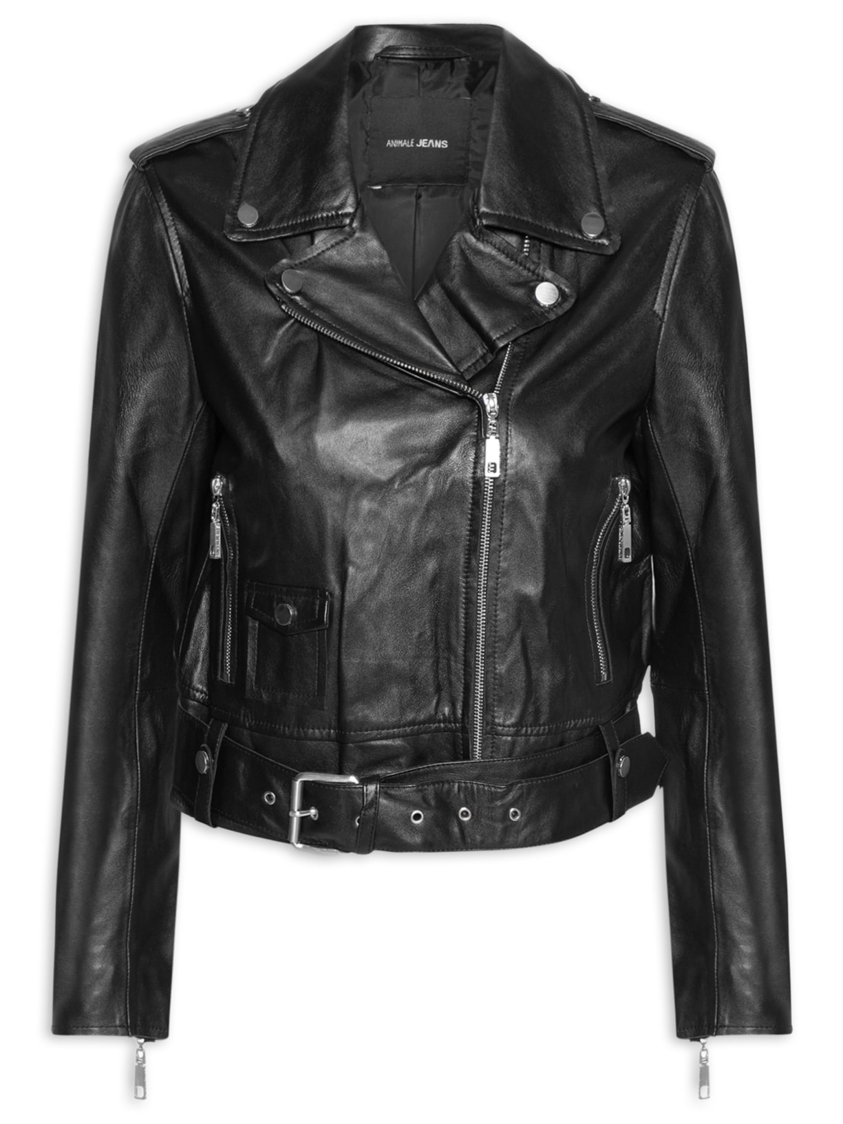 Jaqueta Feminina Biker De Couro - Preto