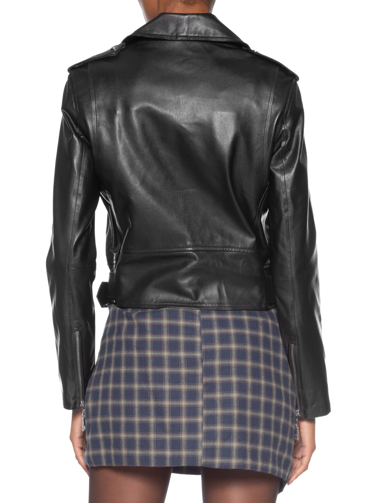 Jaqueta Feminina Biker De Couro Preto Animale Jeans