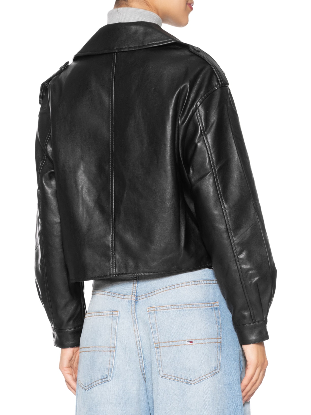 Jaqueta Feminina Biker Oversized Preto Basiq