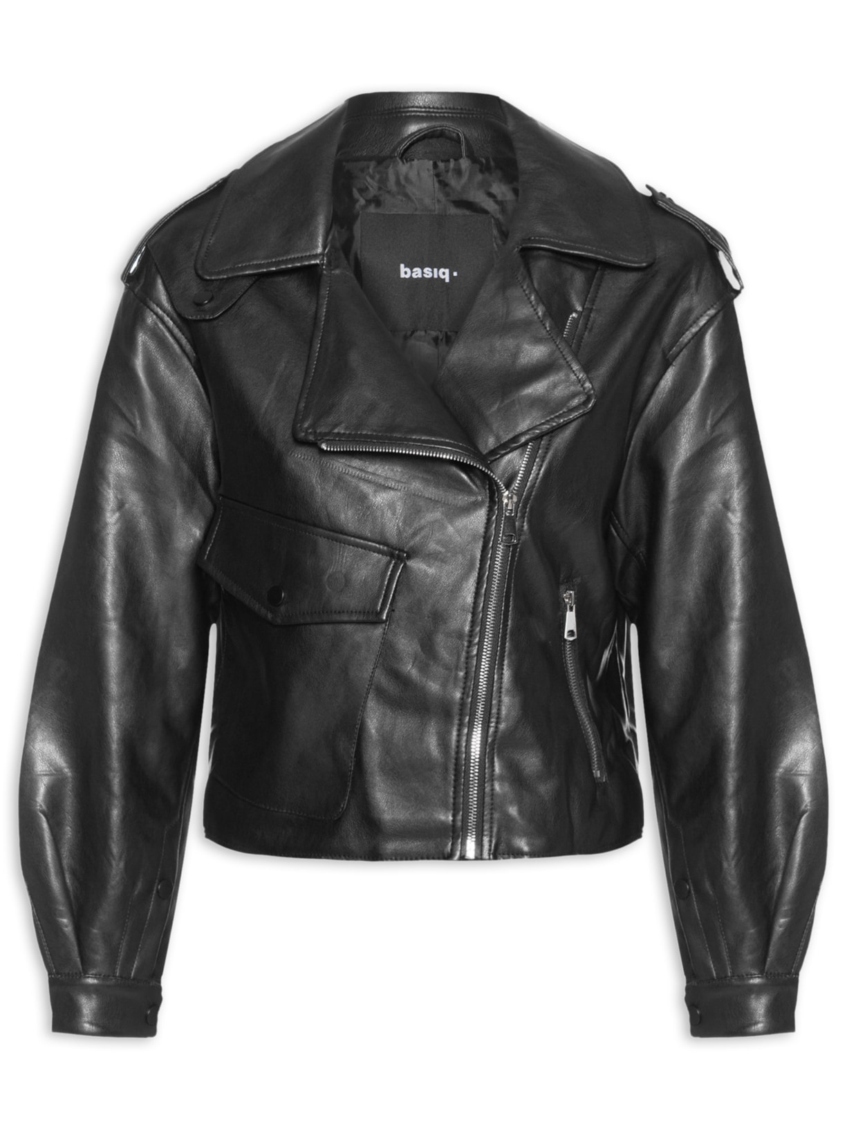 Jaqueta Feminina Biker Oversized - Preto