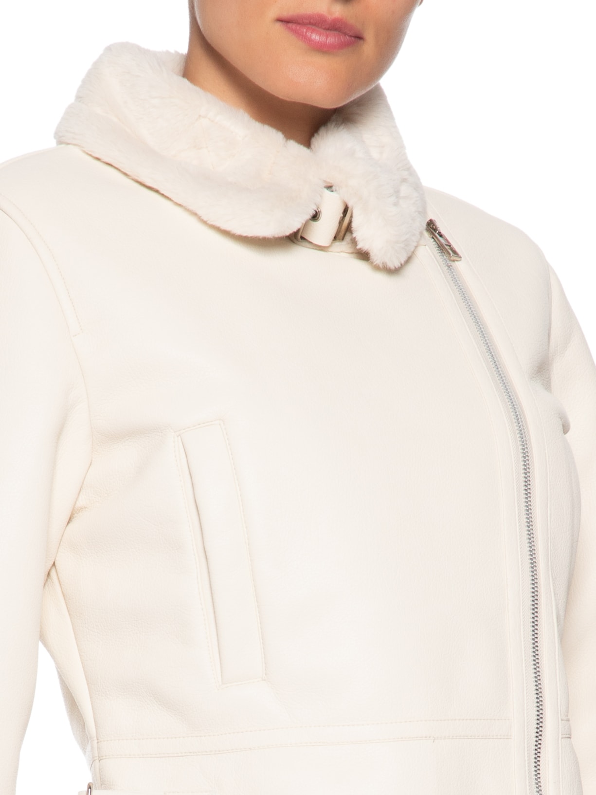 Jaqueta Feminina Biker Peluciada Off White Market 33