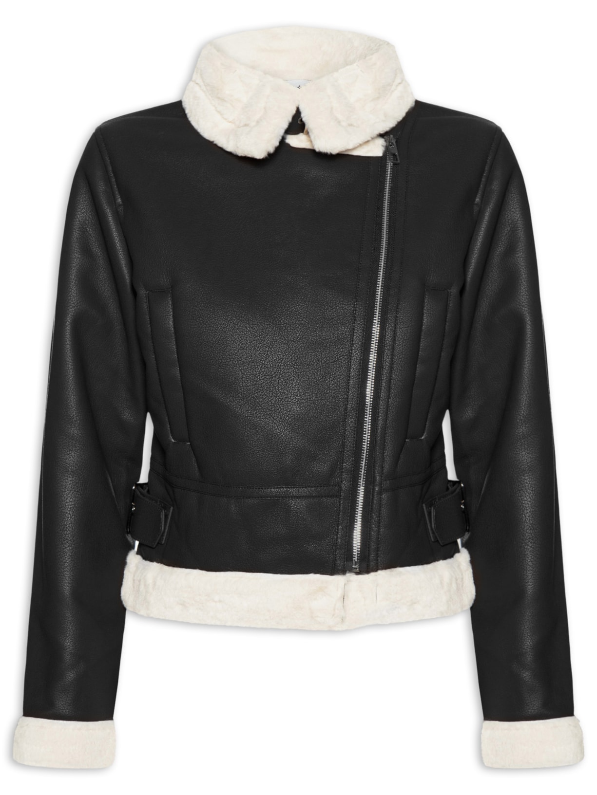 Jaqueta Feminina Biker Peluciada Preto Market 33
