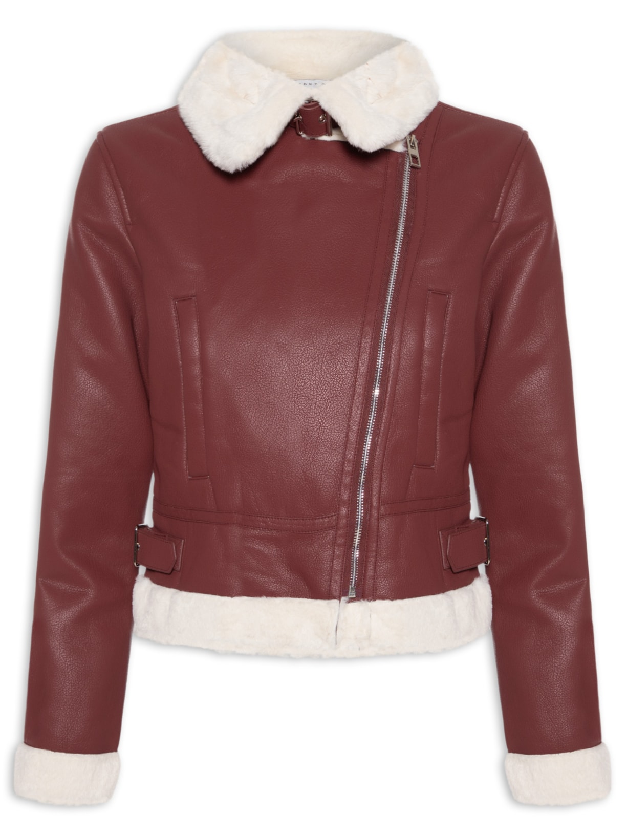 Jaqueta Feminina Biker Peluciada Vermelho Market 33
