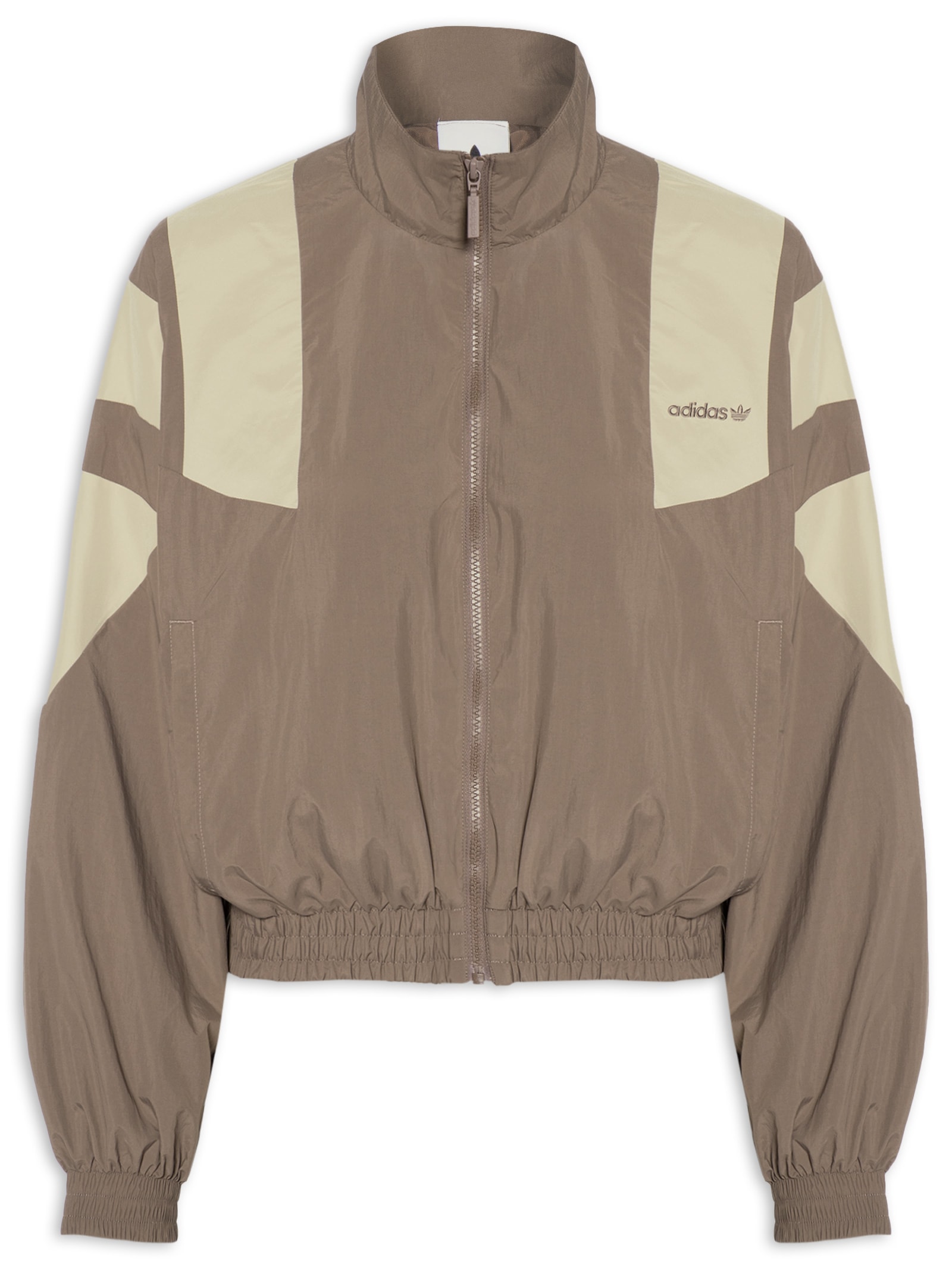 ふく Jaqueta Feminina Blocked Fz Tt - Marrom - Adidas Originals