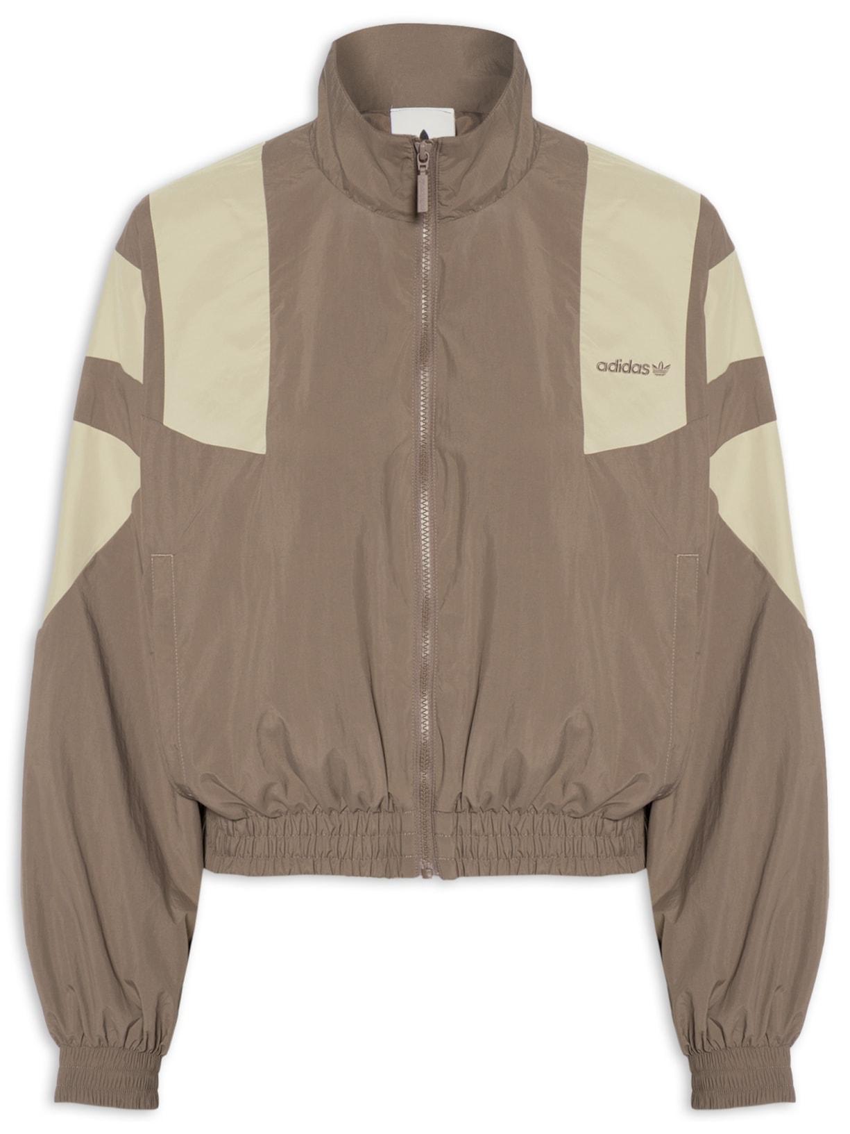 Jaqueta Feminina Blocked Fz Tt Marrom Adidas Originals