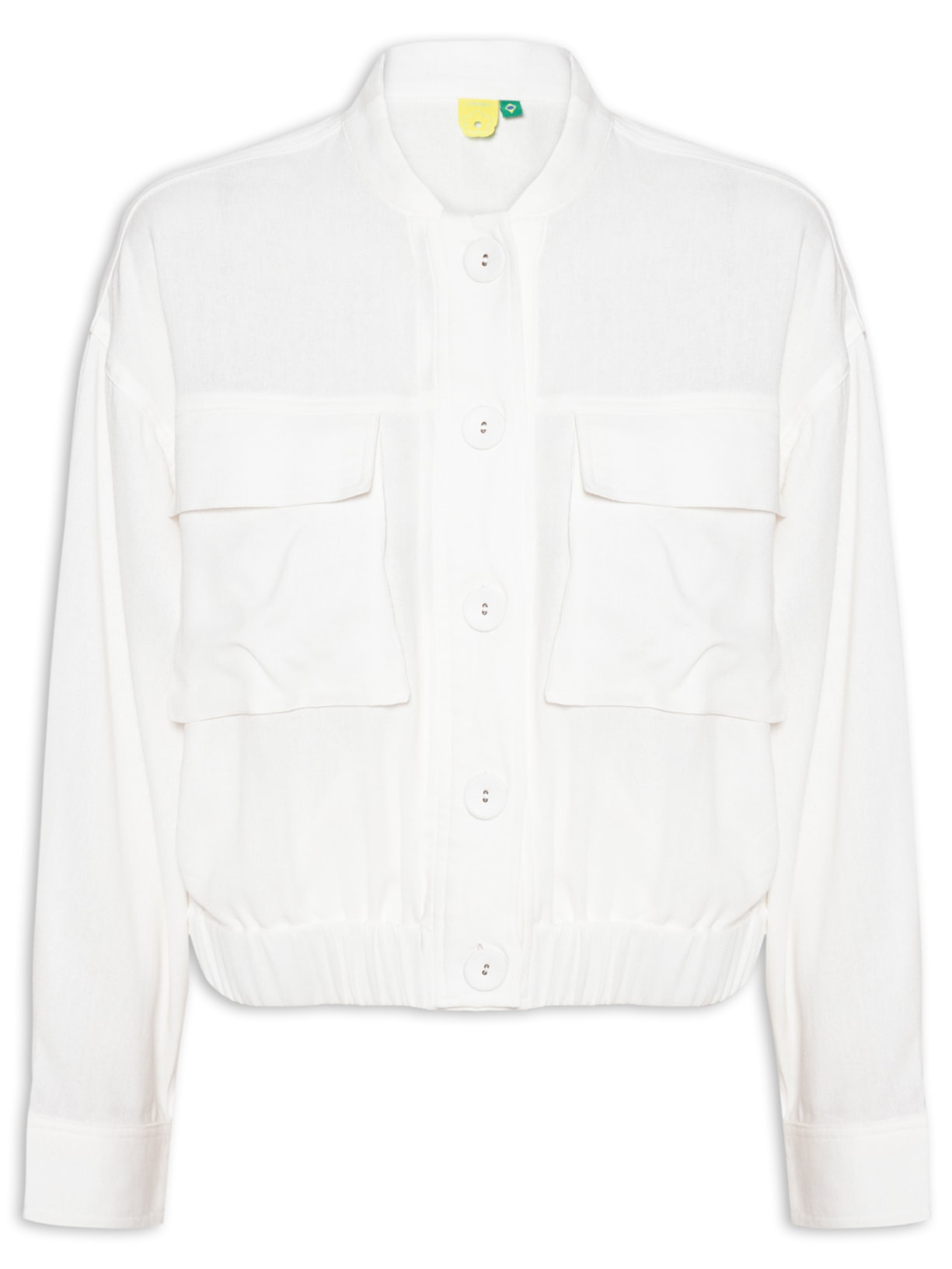 Jaqueta Feminina Bomber Bolso Frente - Branco