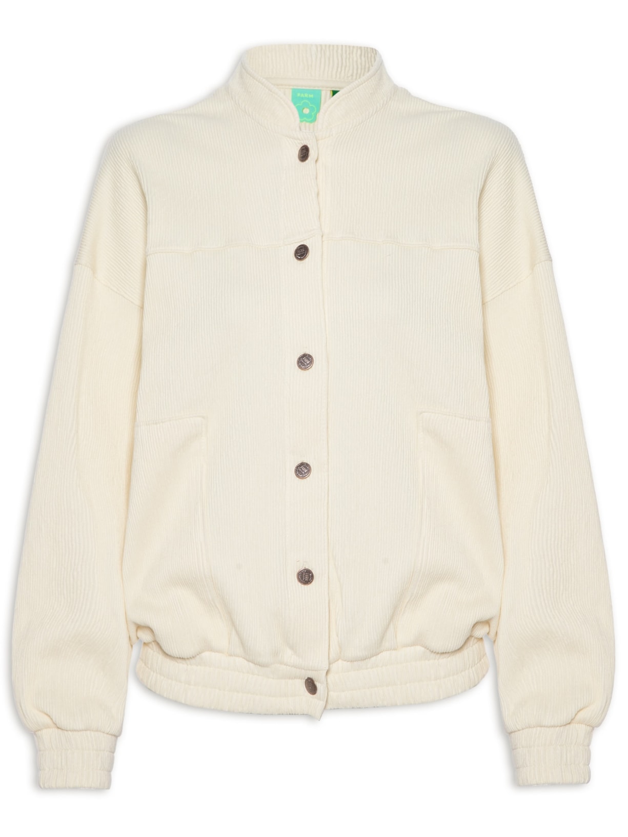 Jaqueta Feminina Bomber Bolsos Textura - Off White