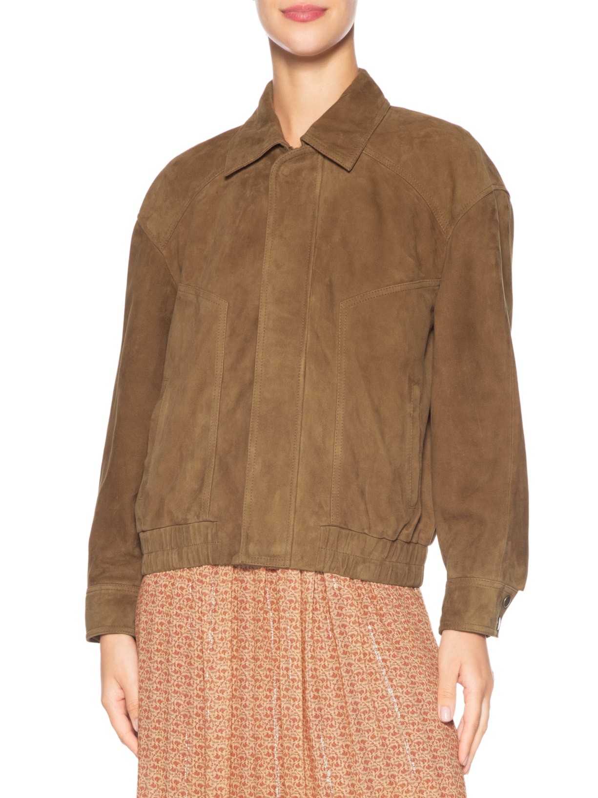 Jaqueta Feminina Bomber Chamois Marrom Maria Filó