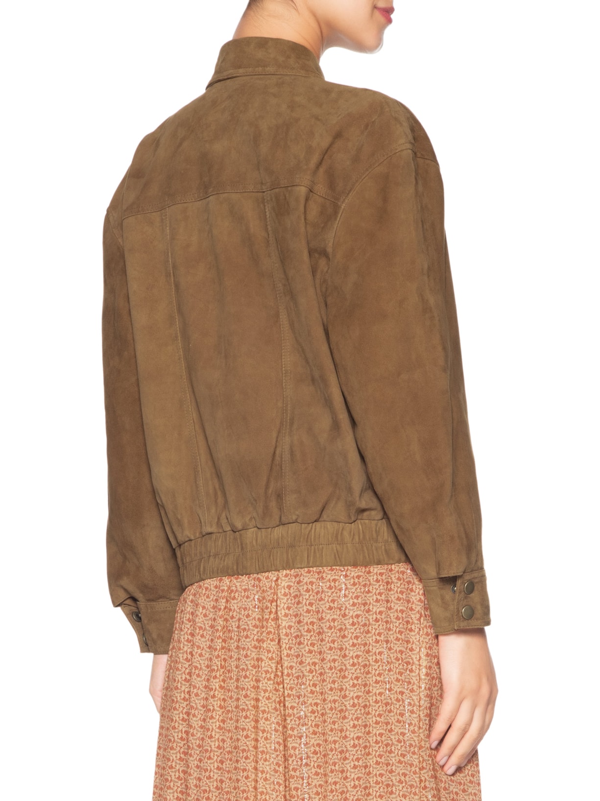 Jaqueta Feminina Bomber Chamois Marrom Maria Filó