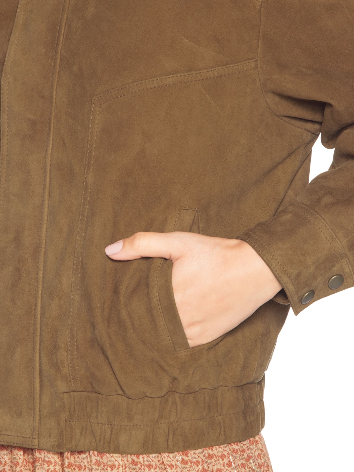 Jaqueta Feminina Bomber Chamois Marrom Maria Filó