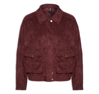 Jaqueta Feminina Bomber Com Bolso - Vermelho
