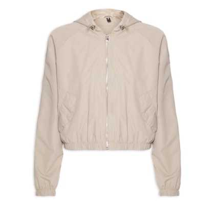Jaqueta Feminina Bomber Com Capuz - Bege