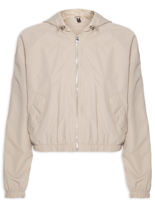 Jaqueta Feminina Bomber Com Capuz - Bege