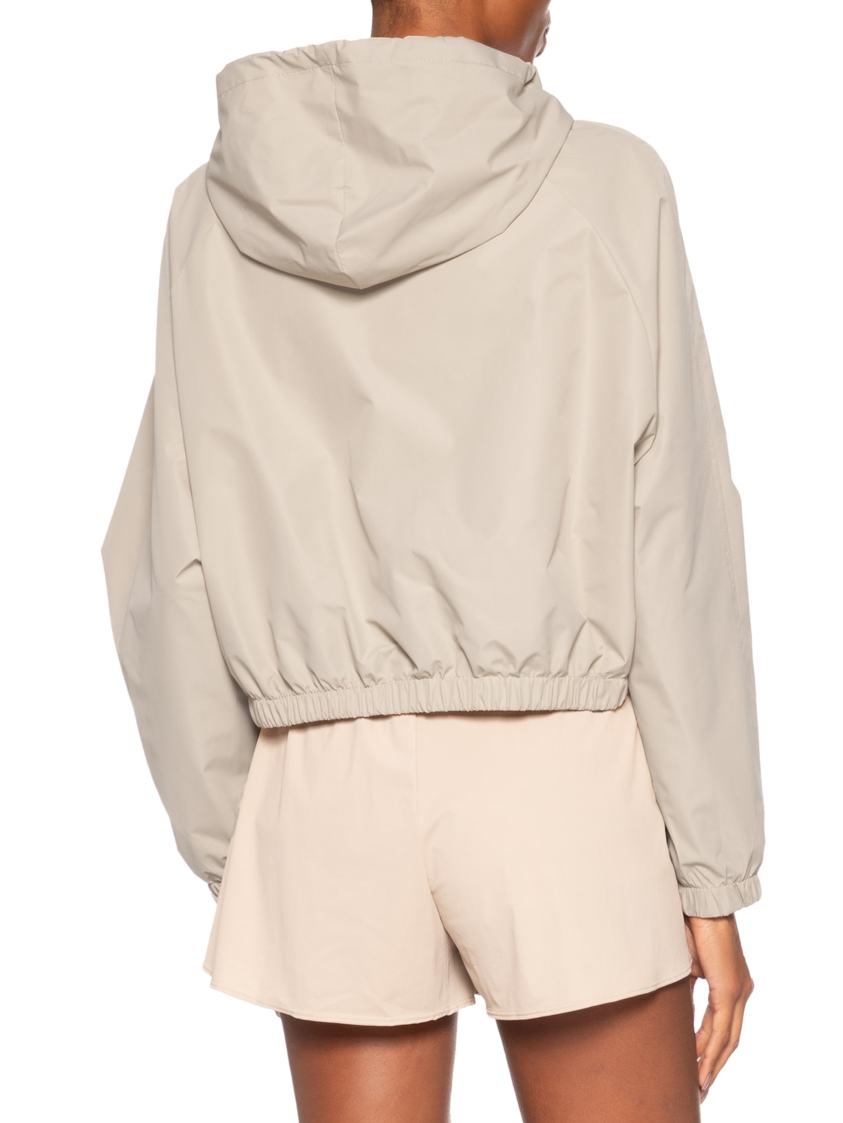 Jaqueta Feminina Bomber Com Capuz Bege Basiq