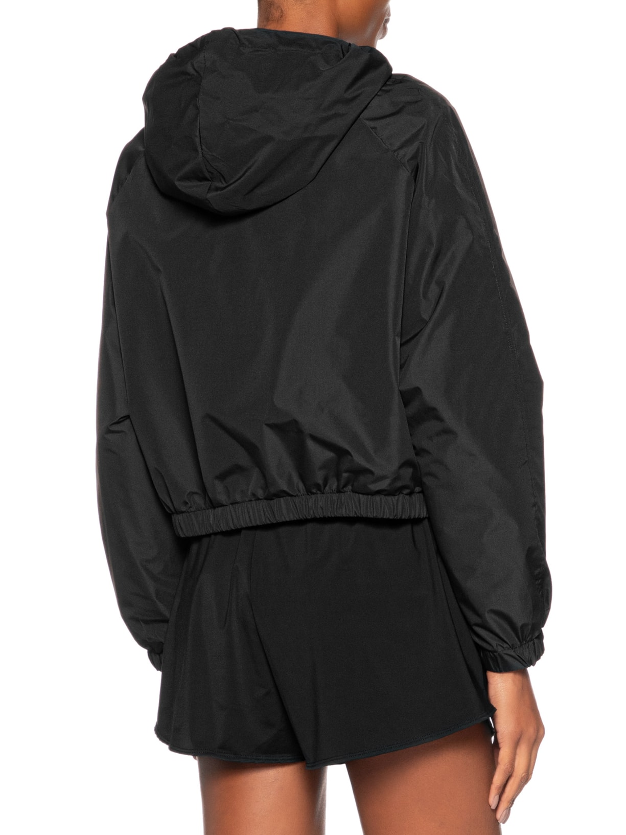 Jaqueta Feminina Bomber Com Capuz Preto Basiq