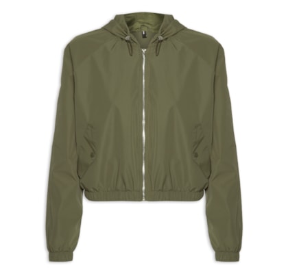 Jaqueta Feminina Bomber Com Capuz - Verde