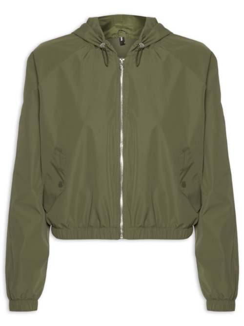 Jaqueta Feminina Bomber Com Capuz - Verde