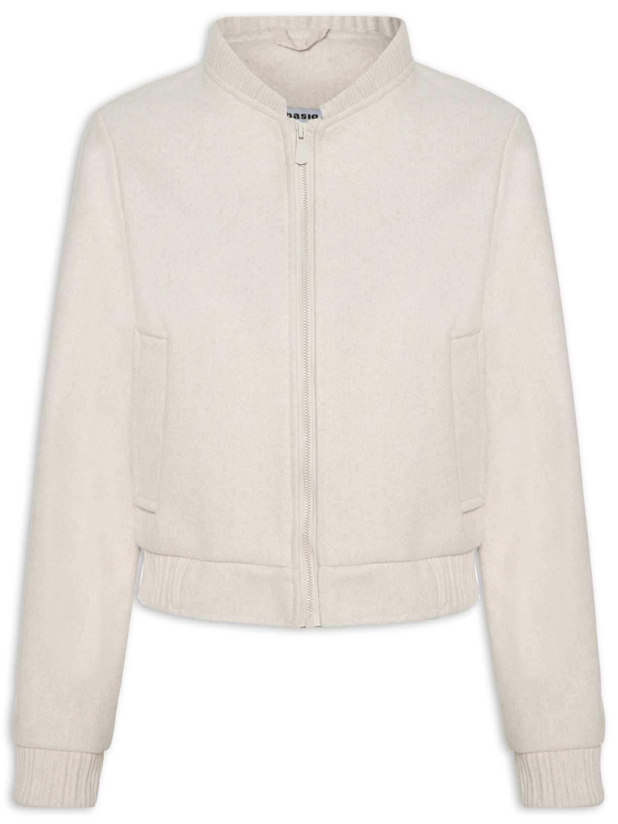 Jaqueta Feminina Bomber De Lã Batida - Bege