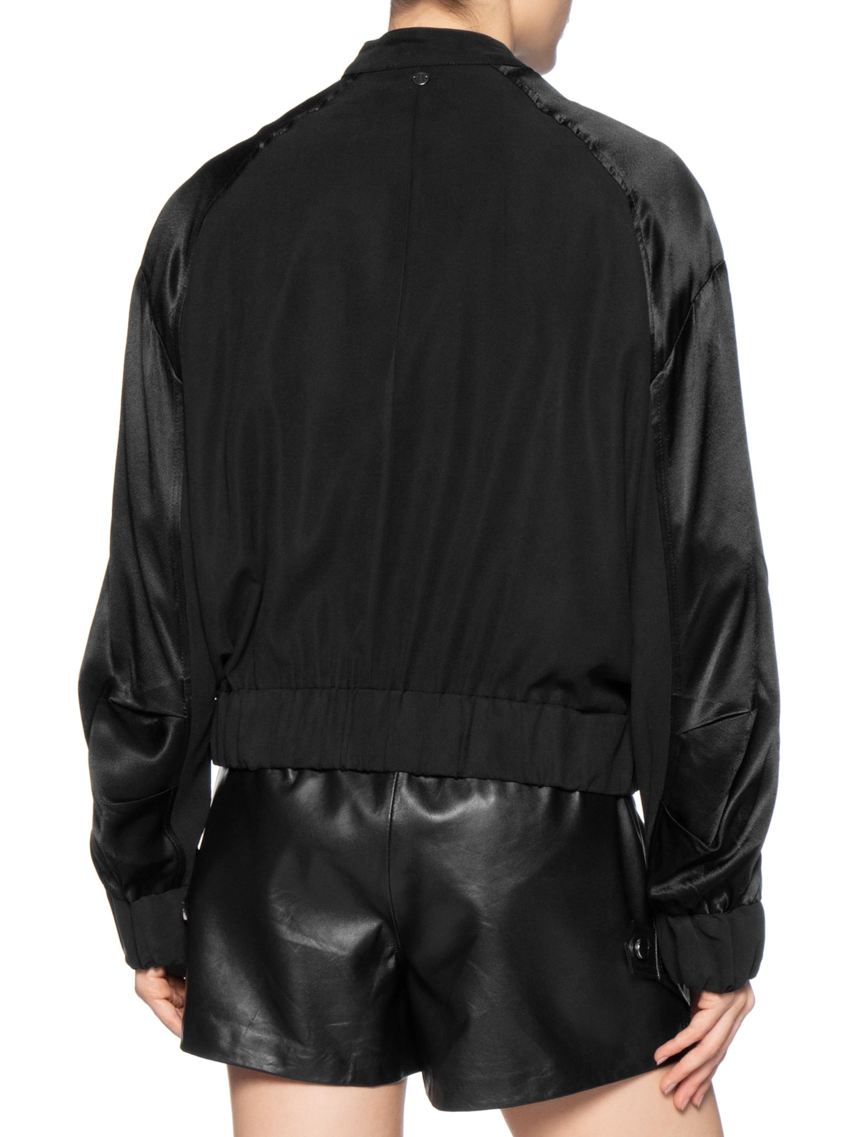 Jaqueta Feminina Bomber Mix Texture Preto Animale Jeans