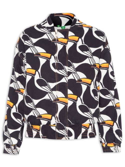 Jaqueta Feminina Bomber Sarja Copatucano - Preto