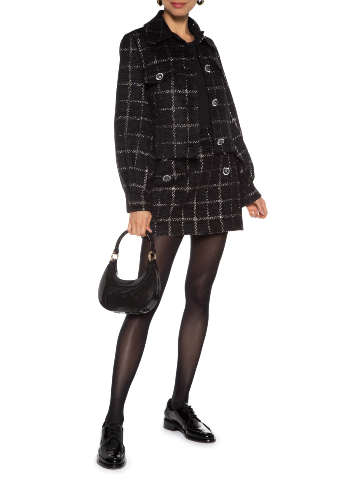 Jaqueta Feminina Boucle Chenille Alina Preto Nk