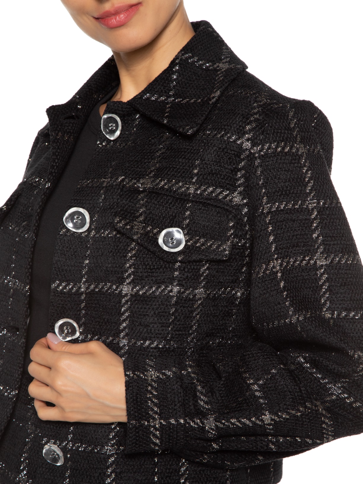 Jaqueta Feminina Boucle Chenille Alina Preto Nk