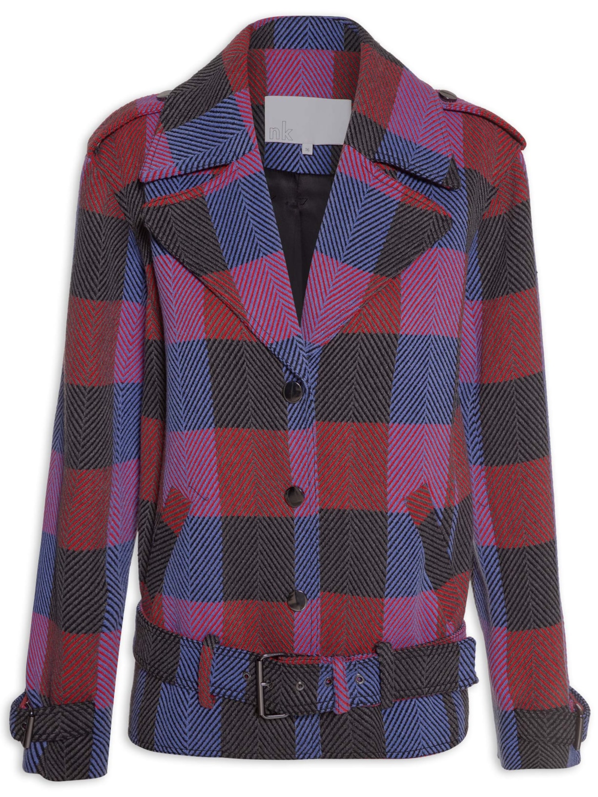 Jaqueta Feminina Boucle Xadrez Helma - Rosa