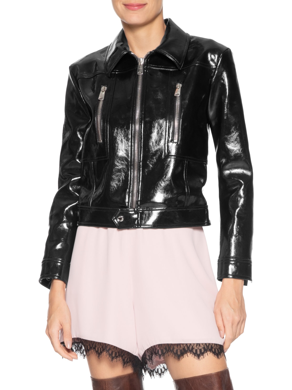 Jaqueta Feminina Cactus Leather Preto Coperni