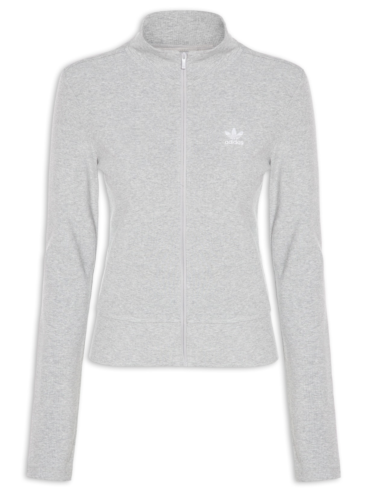 Jaqueta Feminina Canelada Zíper Essentials - Cinza