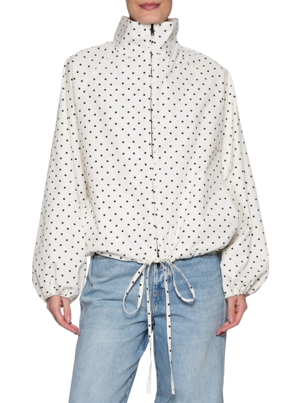 Jaqueta Feminina Capa Bomber Gola Alta Branco Andrea Marques