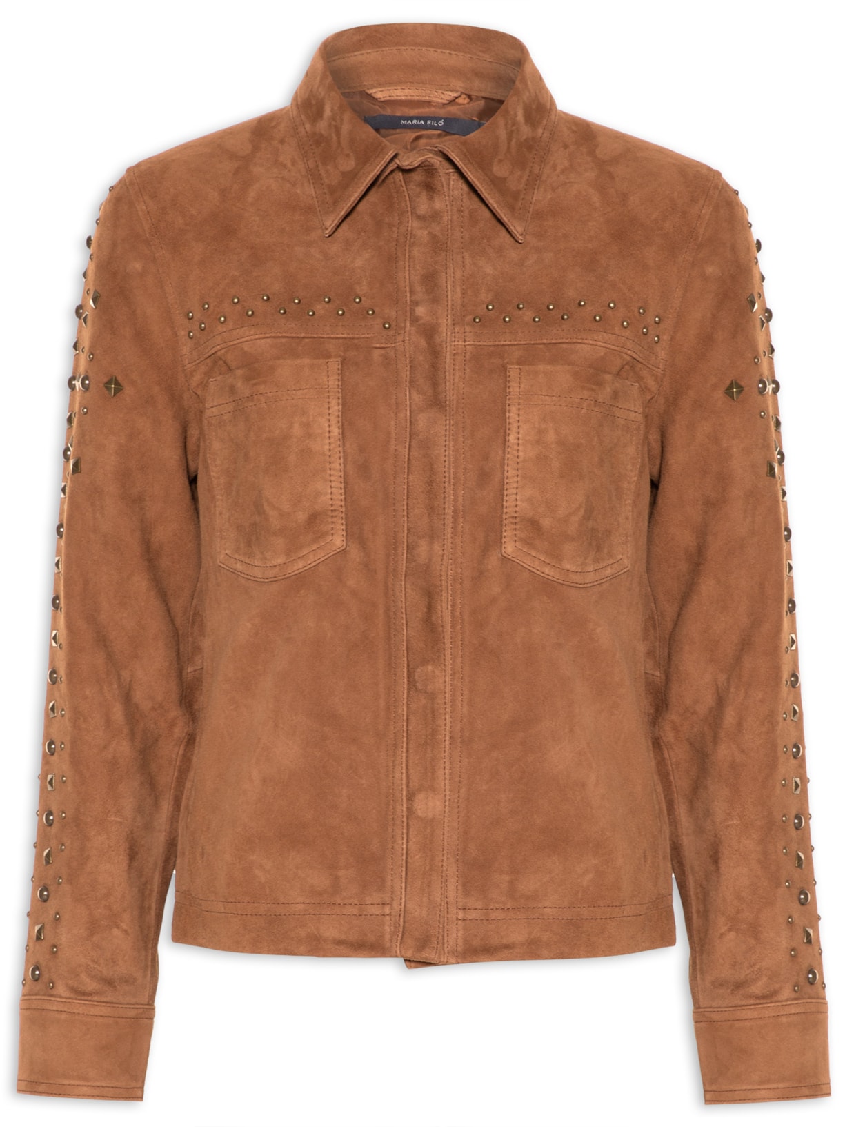 Jaqueta Feminina Chamois Rebite - Marrom