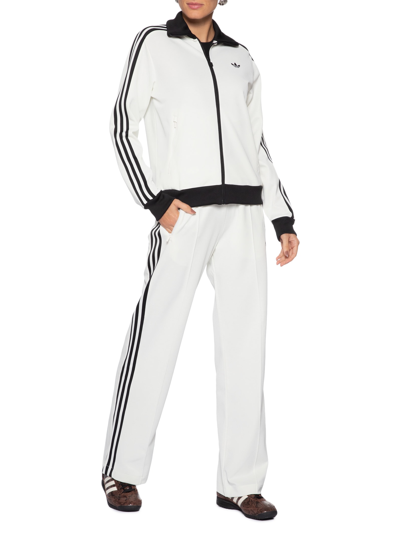  vintage 00s TRACKTOP white×black Jaqueta Feminina Classic Track Top - Branco - Adidas Originals