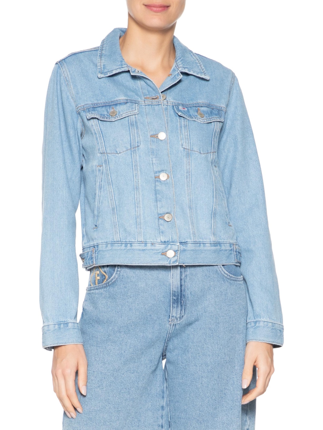 Jaqueta Feminina Classic Trucker Jacket BI8110 Azul Tommy Jeans