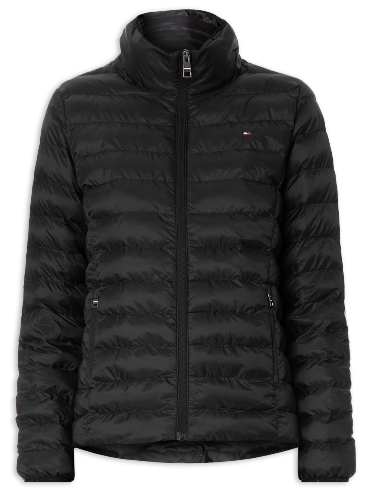 Jaqueta Feminina Clássica Padded Global Stripe - Preto