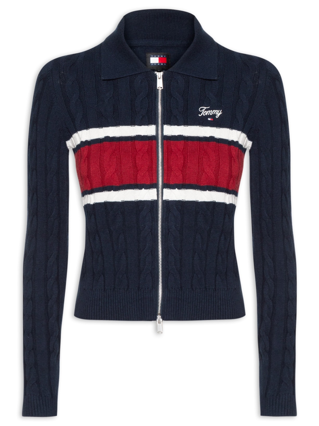 Jaqueta Feminina CLBLK Zip Thru Cardigan - Azul