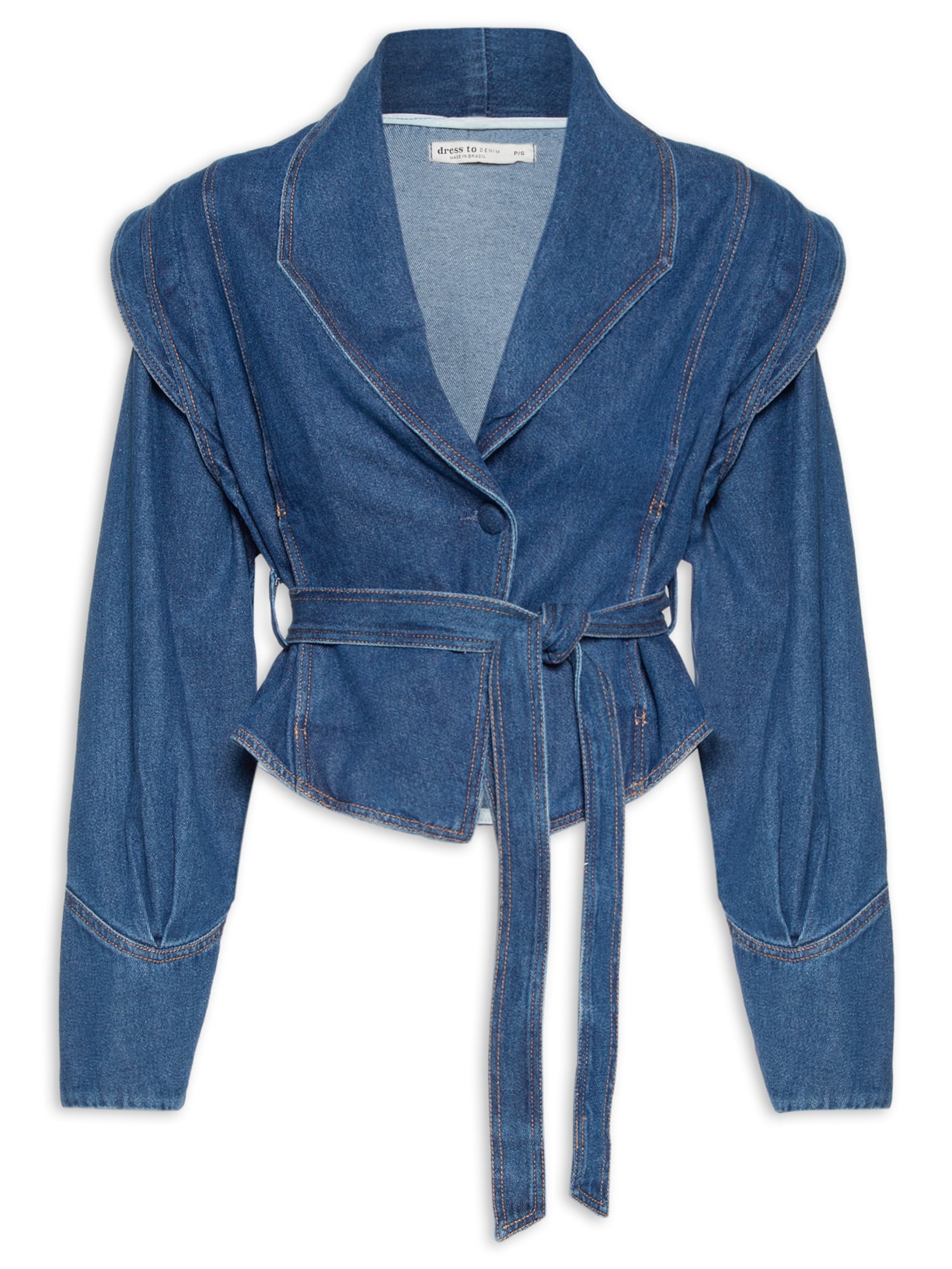 Jaqueta Feminina Colete Jeans Alfaiataria - Azul