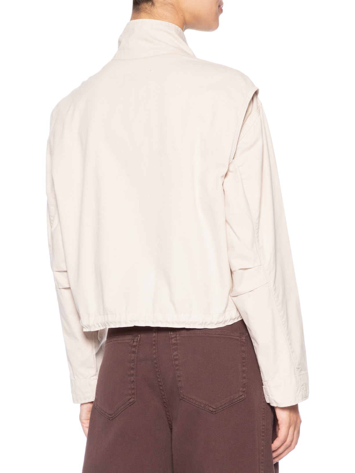Jaqueta Feminina Color Bolsos Frontais Bege Calvin Klein Jeans