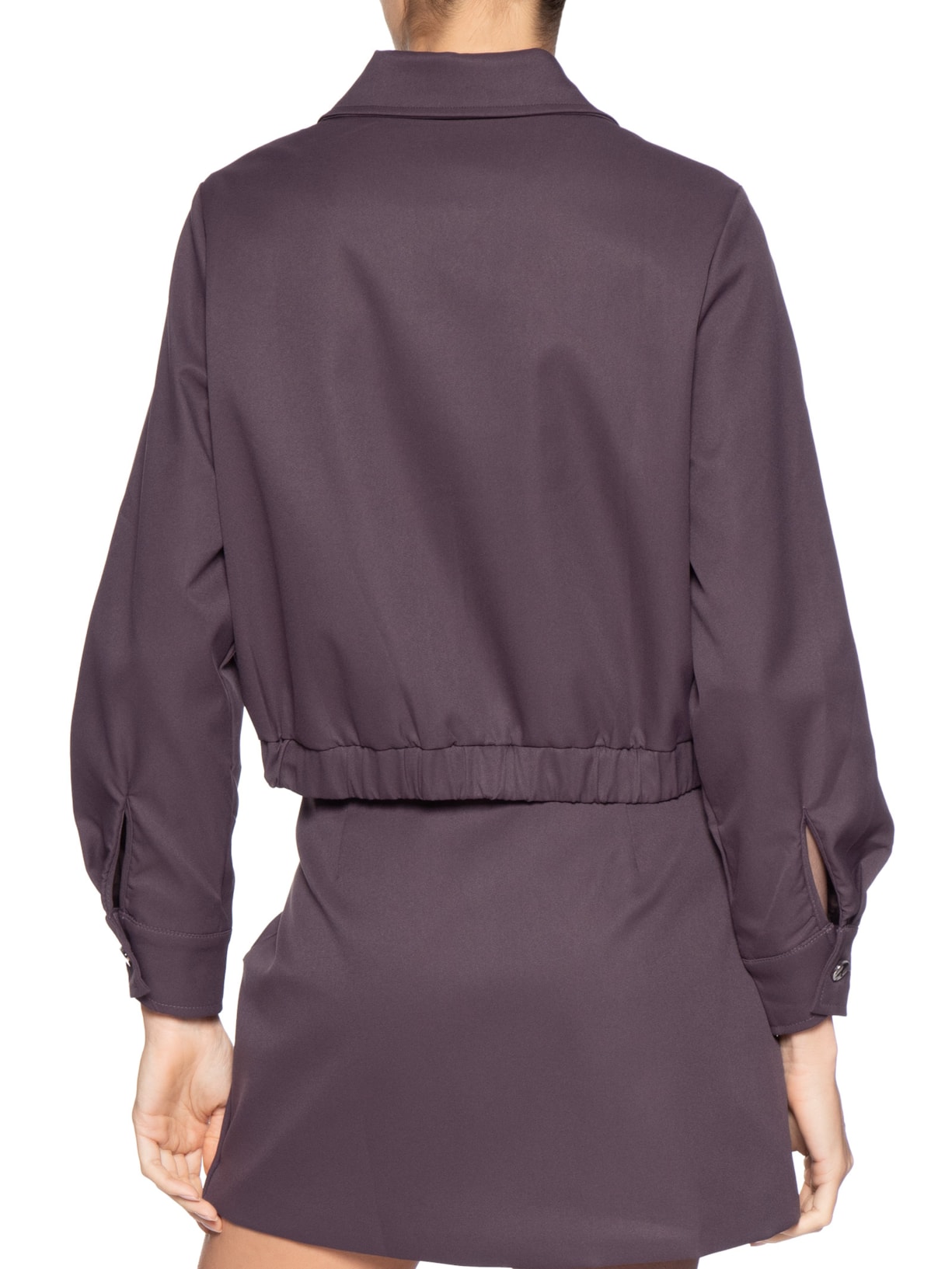 Jaqueta Feminina Com Bolso E Elástico Roxo Basiq