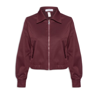 Jaqueta Feminina Com Bolso E Elástico - Vermelho