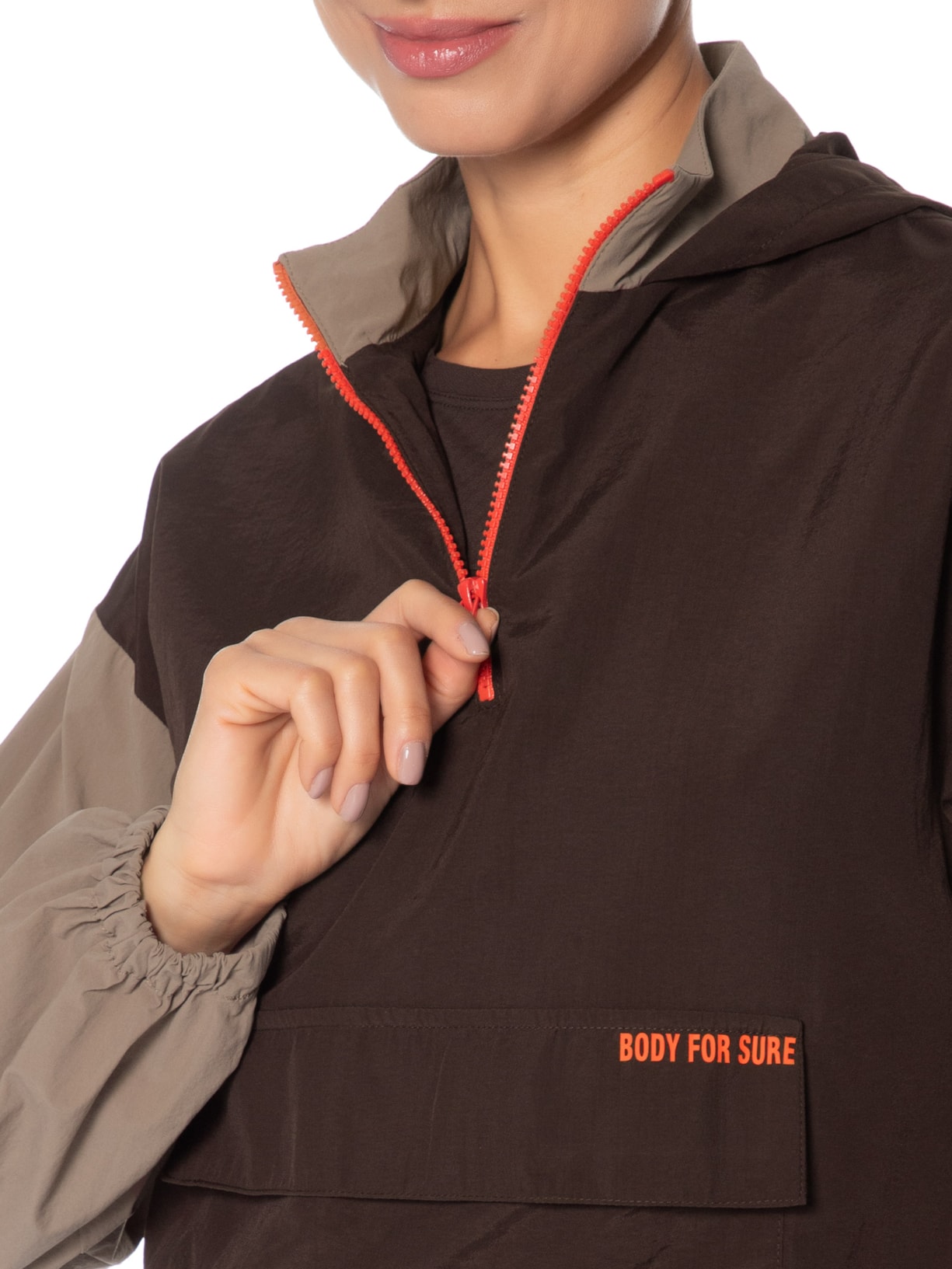 Jaqueta Feminina Com Bolso Lisa Flame Marrom Body For Sure
