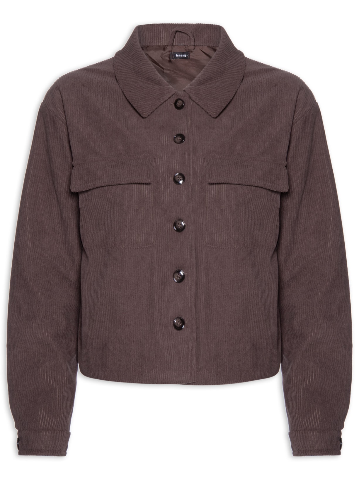 Jaqueta Feminina Com Bolso - Marrom