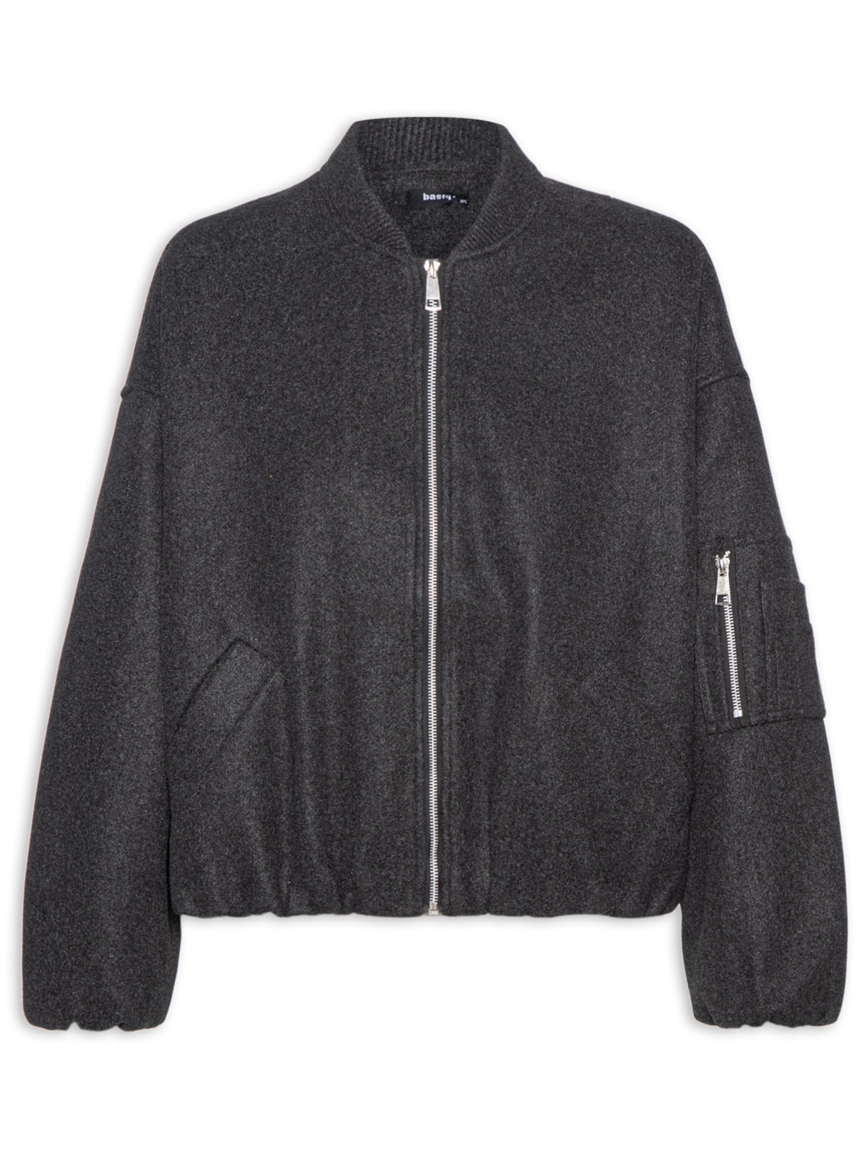 Jaqueta Feminina Com Bolso Na Manga - Preto